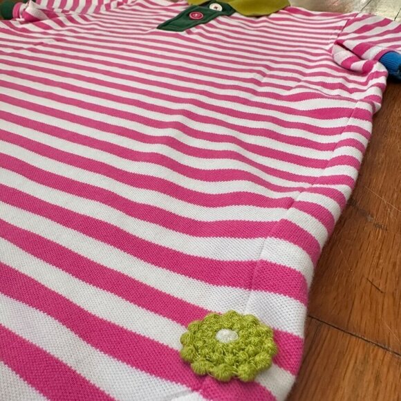 FRADI Men's Pink Striped S/S Polo Shirt Colorful Vibrant 90's Y2K, Size S - Picture 5 of 6